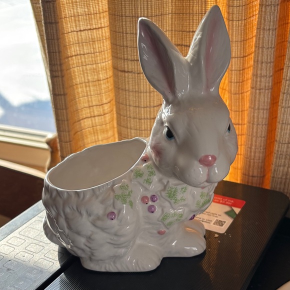 Holiday | White Ceramic Bunny Planter | Poshmark